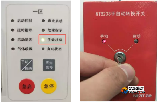 气体灭火手动启动